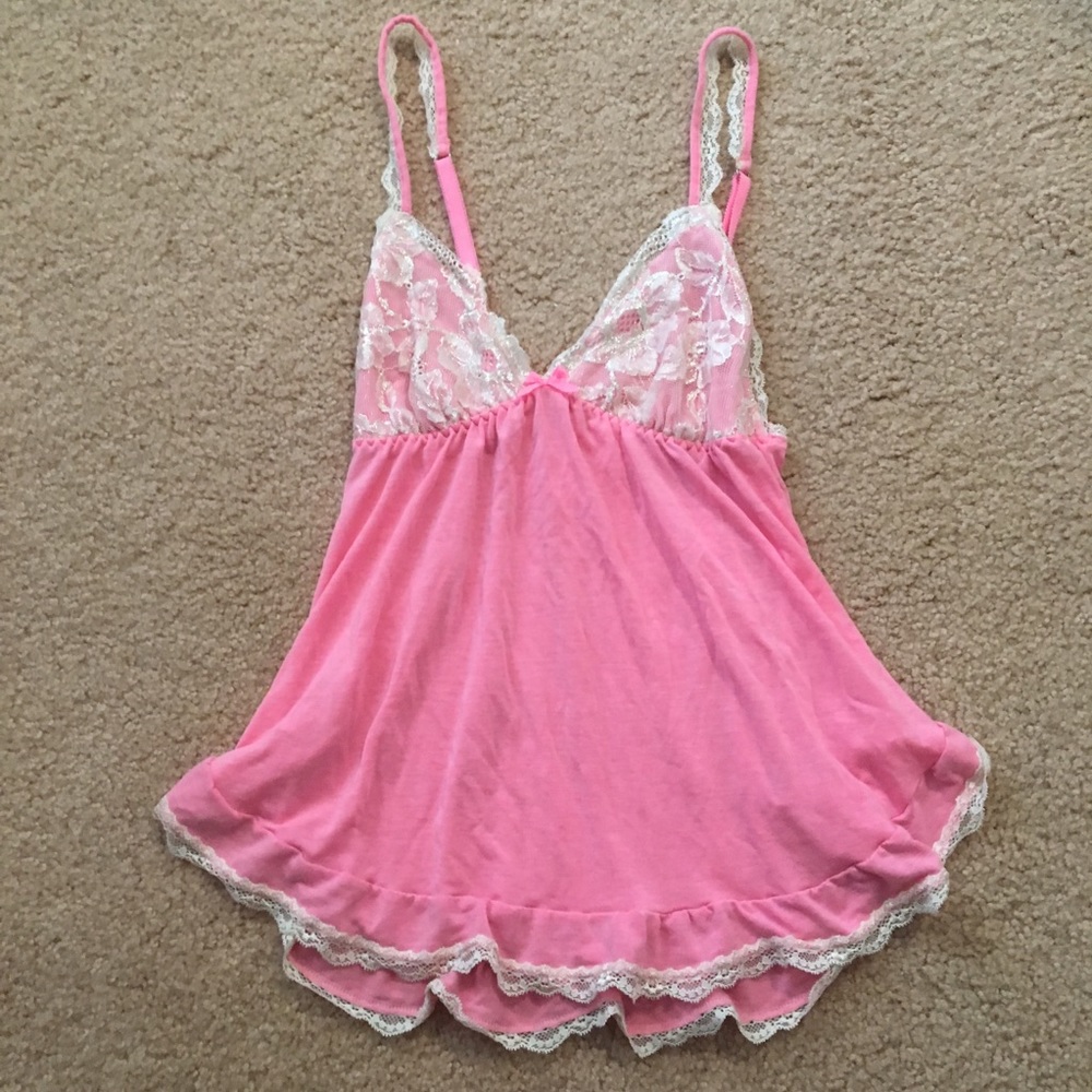 VS Pink Lace Lingerie Top Size S